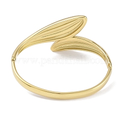 Браслеты-листочки из нержавеющей стали 304 со стразами для женщин&nbsp;BJEW-C071-13G-02