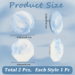 2 шт. 2-х стилевые фарфоровые подставки под чашки с мраморным узором&nbsp;AJEW-CP0009-18B