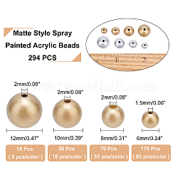 Матовый стиль спрей окрашены акриловые бусины&nbsp;ACRP-AR0001-04