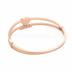 Браслет сердце из натуральной ракушки со стразами&nbsp;BJEW-N017-008RG