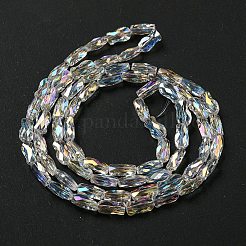 Прозрачные стеклянные бусины гальваническим пряди&nbsp;GLAA-G116-01A-AB01