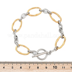 Браслеты из нержавеющей стали 304 с овальными звеньями для мужчин и женщин&nbsp;BJEW-Z108-03GP