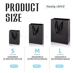 15 шт. 3 размера прямоугольные бумажные подарочные сумки для хранения с ручкой&nbsp;ABAG-TA0001-73B