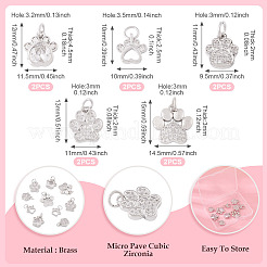 10 шт. 5 стиля подвески на стойке с покрытием из латуни с микропаве из кубического циркония&nbsp;KK-TA0002-42