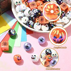 Акриловые бусины с покрытием на тему Хэллоуина&nbsp;OACR-CJC0009-08