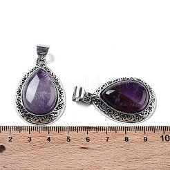 Подвески из натурального аметиста в форме капли&nbsp;G-A093-03AS-01