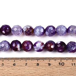 Нити окрашенных и нагретых натуральных агатовых бус с огненным кракелюром&nbsp;G-N359-01B-07