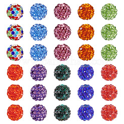 30шт стеклянные горный хрусталь глины проложить круглые бусины&nbsp;RB-TA0001-27B