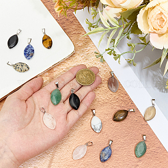 20 шт. 10 стиля подвески из натуральных смешанных драгоценных камней в виде конского глаза&nbsp;G-OC0005-94