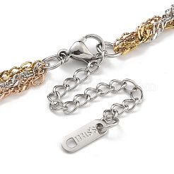 Браслеты из цепочек и веревок из нержавеющей стали 304&nbsp;BJEW-H618-16MC