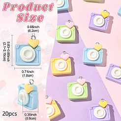 20 шт. 4 цвета непрозрачные подвески из смолы&nbsp;RESI-YW0005-42