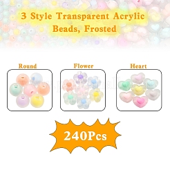 240шт 3 стиля прозрачные акриловые бусины&nbsp;FACR-YW0001-04