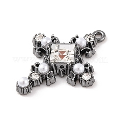 Подвески из латуни с микро-паве в форме креста ZIRC-I067-04A-01