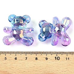 Прозрачные акриловые европейские бусины градиентного цвета&nbsp;OACR-P024-01-04