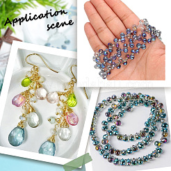 2 нить прозрачных гальванических стеклянных бусин&nbsp;EGLA-SP0001-24B