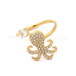 Открытые кольца-манжеты из нержавеющей стали 304 с микропаве из кубического циркония&nbsp;RJEW-Z130-01G-02