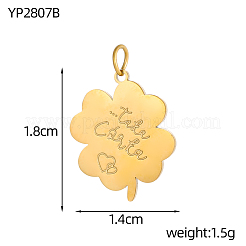 Подвески в виде клевера со словами из нержавеющей стали 304&nbsp;STAS-OY004-53G