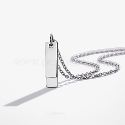 Ожерелья из нержавеющей стали 304 с двойным прямоугольным кулоном и цепочкой&nbsp;FS-WG7A741-02