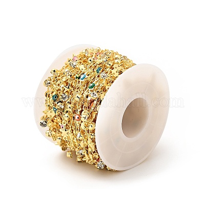 Эмалированная звезда с дурным глазом и латунные плоские круглозвенные цепи CHC-C003-01G-02-1