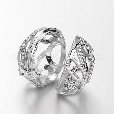 Экологически чистые стеллажи из латуни со стразами полые круглые подвески в клетке&nbsp;LS-KK-M176-07P-NR-1