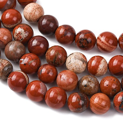 Нити из бисера натуральный красный яшма&nbsp;G-R193-11-8mm-1