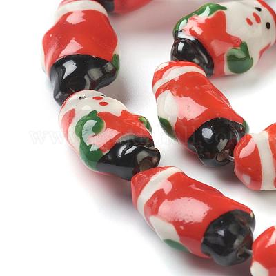 Новогодние бусы санта клауса ручной работы&nbsp;PORC-G006-18-1