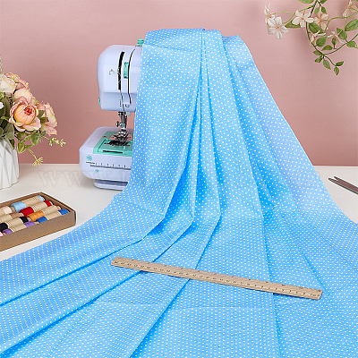 Хлопчатобумажные ткани с рисунком в горошек&nbsp;DIY-WH0622-485D-1