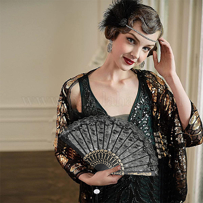 1шт пластиковый и тканевый вентилятор&nbsp;AJEW-SP0003-76-1