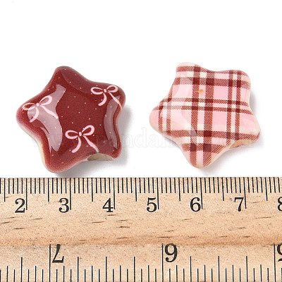 Печатные непрозрачные акриловые бусины&nbsp;OACR-I027-02-1