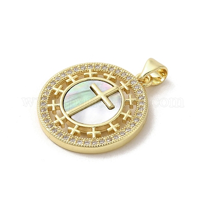 Латунные микропаве прозрачные подвески с фианитом&nbsp;KK-I708-04D-G-1