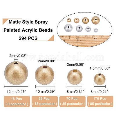 Матовый стиль спрей окрашены акриловые бусины&nbsp;ACRP-AR0001-04-1