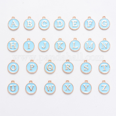 Буквица a ~ z алфавит эмалевые брелоки ENAM-X0018-02-1