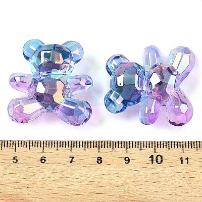 Прозрачные акриловые европейские бусины градиентного цвета&nbsp;OACR-P024-01-04-1