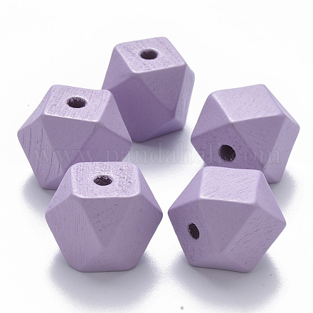 Расписные бусы из натурального дерева&nbsp;WOOD-Q040-020B-A04-1