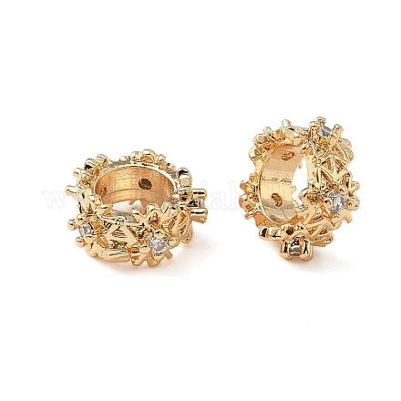 Латунь микропаве прозрачный кубический цирконий европейский бисер KK-S350-07G-1