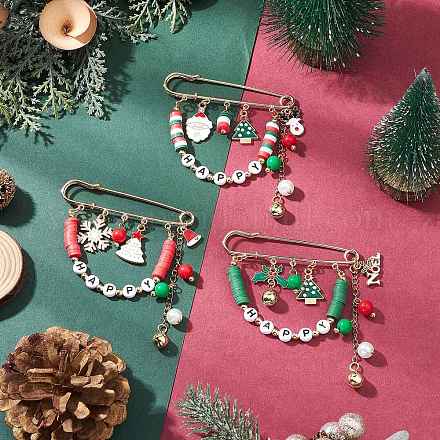 3 шт. 3-цветная брошь-подвеска из сплава эмали&nbsp;JEWB-TA00023-1