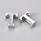 Alloy Slide Charms, with Crystal Rhinestone, Letter, Platinum, Letter.T, T: 11.5x10x4.5mm, Hole: 2x8mm