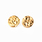 304 Stainless Steel Stud Earring Findings, with Earring Backs, Flat Round, Real 18K Gold Plated, 12.5mm, Hole: 1mm, Pin: 0.8mm