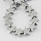 Non-magnetic Synthetic Hematite Beads Strands, Grade A, Star, Platinum Plated, 6x6x2mm, Hole: 1mm, 85pcs/strand, 15.5 inch