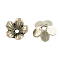 Tibetan Style Flower Alloy Bead Caps, 5-Petal, Cadmium Free & Nickel Free & Lead Free, Antique Silver, 9x3mm, Hole: 1.5mm