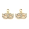 Alloy Rhinestone Pendants, Mask Charms, Golden, 12x14x1.5mm, Hole: 1.5mm
