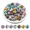 35Pcs 7 Colors Printed Opaque Acrylic Beads, Round with Leopard Print Pattern, Mixed Color, 15.5mm, Hole: 2mm, 5pcs/color