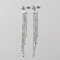 Alloy Dangle Stud Earrings, Cubic Zirconia Tassel Earrings for Women, Platinum, 109mm, Pin: 0.9mm