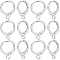 50Pcs Brass Leverback Earring Findings, with Loop, Platinum, 15x11.5x2mm, Hole: 2mm, Pin: 1mm