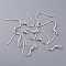 304 Stainless Steel Earring Hooks, Ear Wire, Silver, 17x18.5x2.5mm, Hole: 1.8mm, 20 Gauge, Pin: 0.8mm