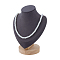 Bust Shaped Velvet Necklace Display Stands, with Wood Pedestal, Gray, 14.05x8.55x18.3cm