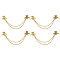 4Pcs Bee Alloy Hanging Chain Brooch, Badge for Shirt Collar Suit Decoration, Golden, 153mm