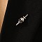 Halloween Alloy Lapel Pin Backs for Backpack Clothes, Skull & Dagger, Antique Silver, 29.5x9mm