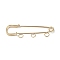 Iron Brooch Findings, 3-Holes Kilt Pins for Lapel Pins Makings, Light Gold, 50x17x5mm, Hole: 3.5mm