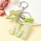 Resin & Acrylic Keychain, with Faux Suede Tassel Pendant & Alloy Findings, Letter L, 9.5cm